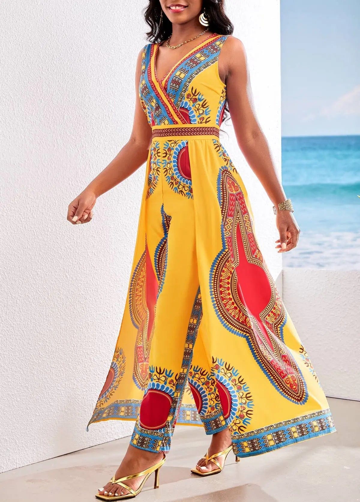 BRIA - Dashiki style African print jumpsuit