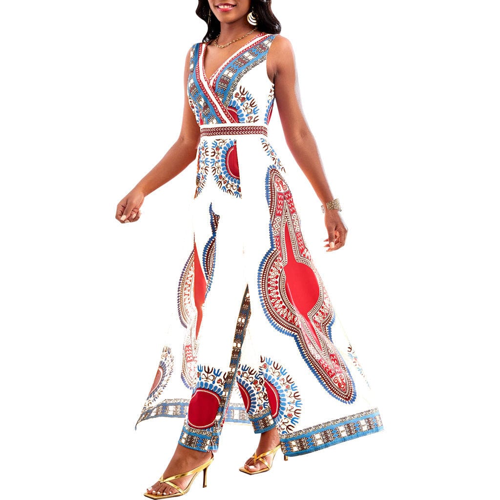 BRIA - Dashiki style African print jumpsuit