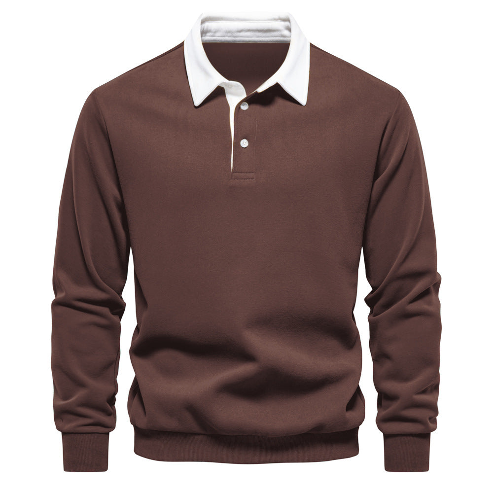 WW | Langarm-Polo-Kragen-Sweatshirt