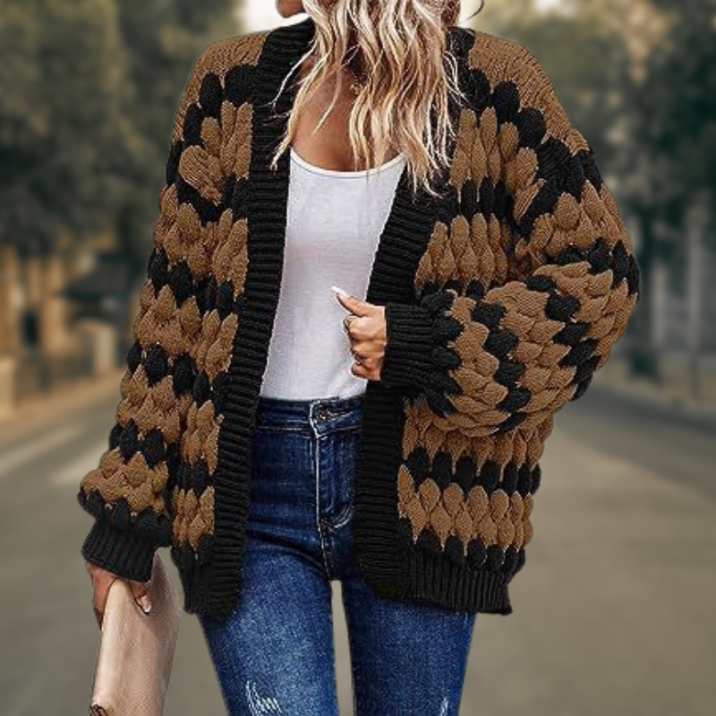 WW | Cardigan - Grober Strick - Offene Vorderseite - Relaxed Fit - Weich und Warm