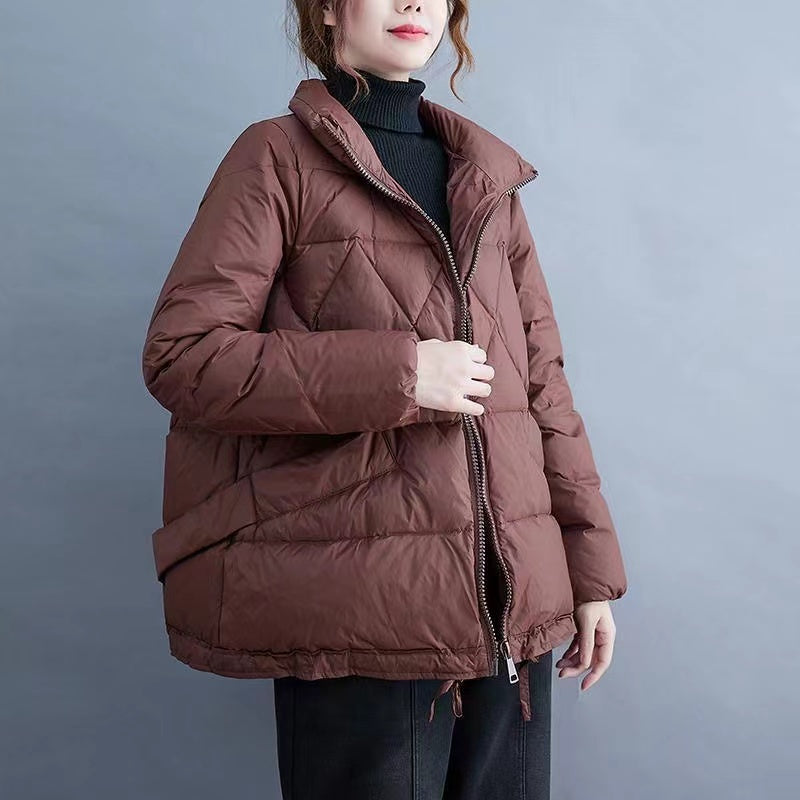 WW | Taschen Patchwork Feine Baumwolle Gefütterte Mäntel Mit Reißverschluss Winter