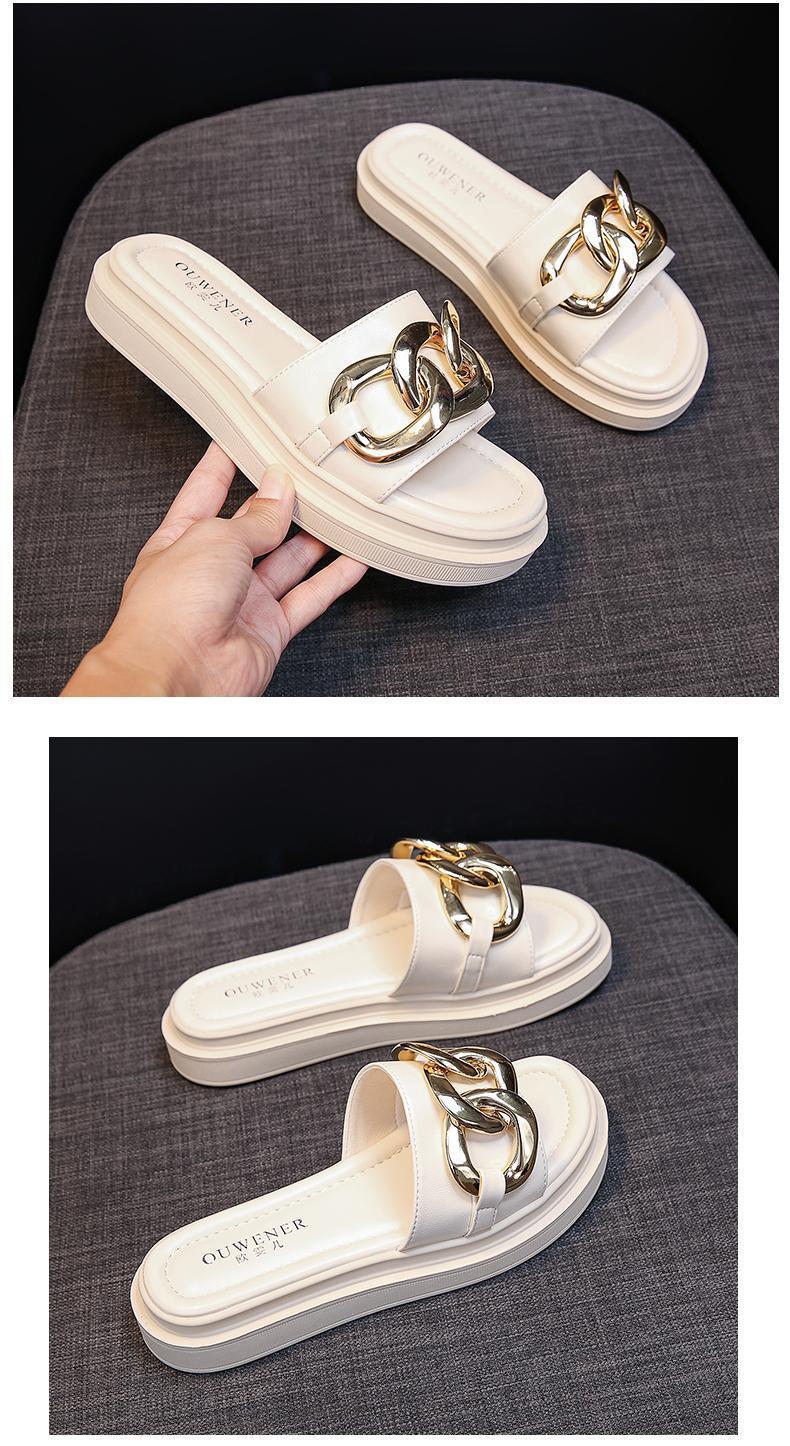 WW | Sandals women with platform and golden chain