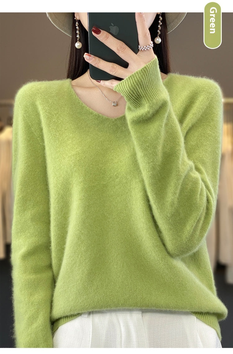 WW | Lockere Damenpullover mit V-Ausschnitt für Herbst und Winter