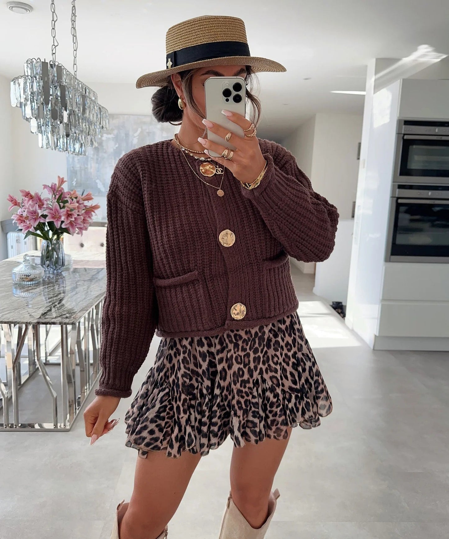 WW | Cozy Chic Damenstrickjacke mit Knöpfen und Taschen