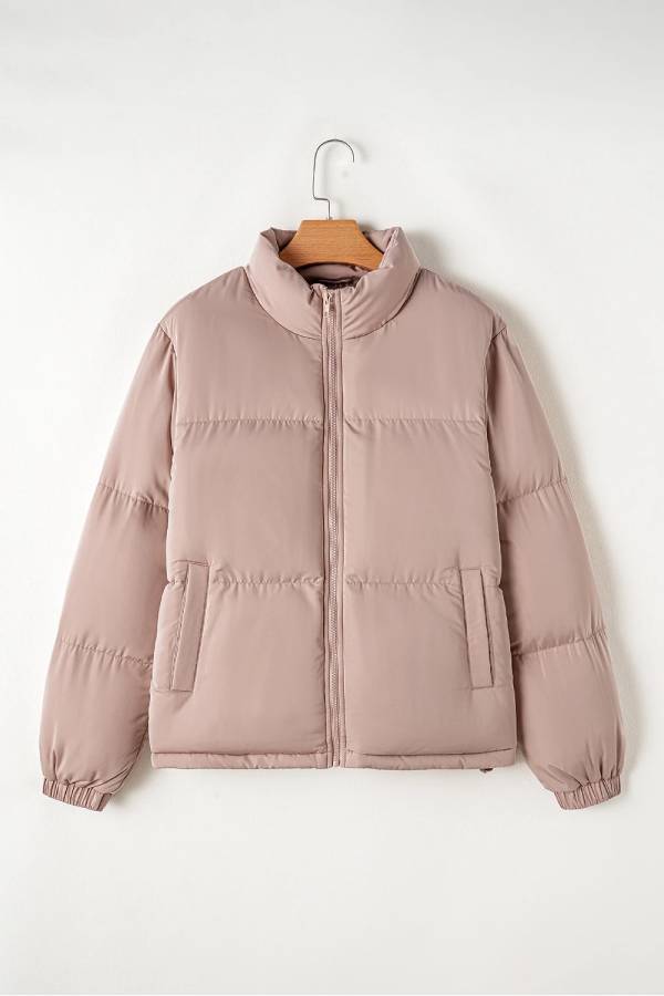 WW | Rosa Volle Reißverschluss Gesteppt Pufferjacke