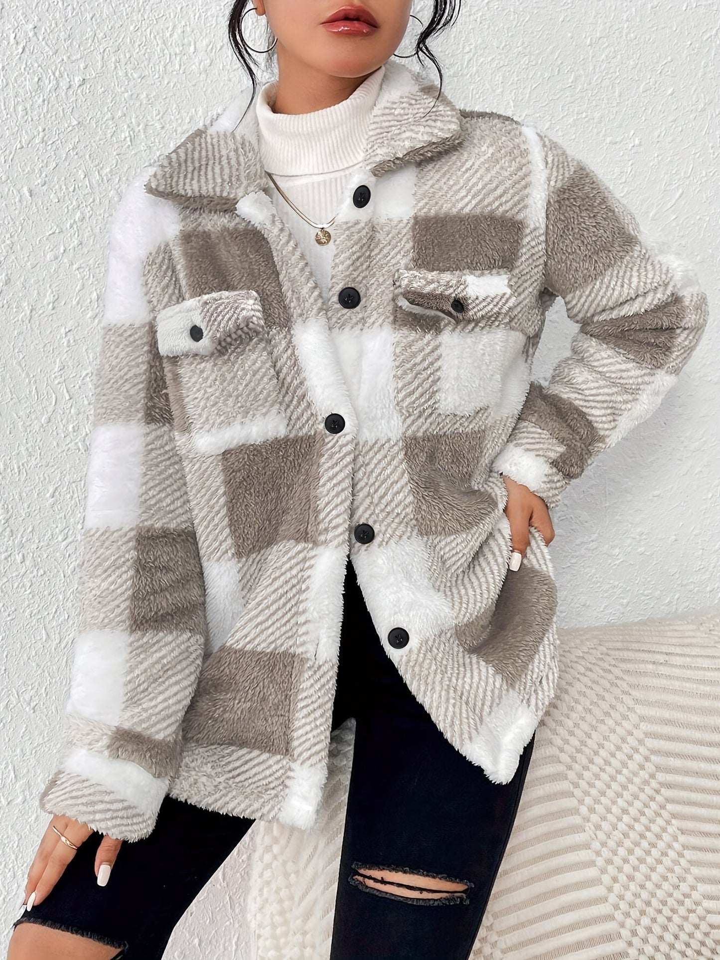 WW | Plaid jacket with a soft texture