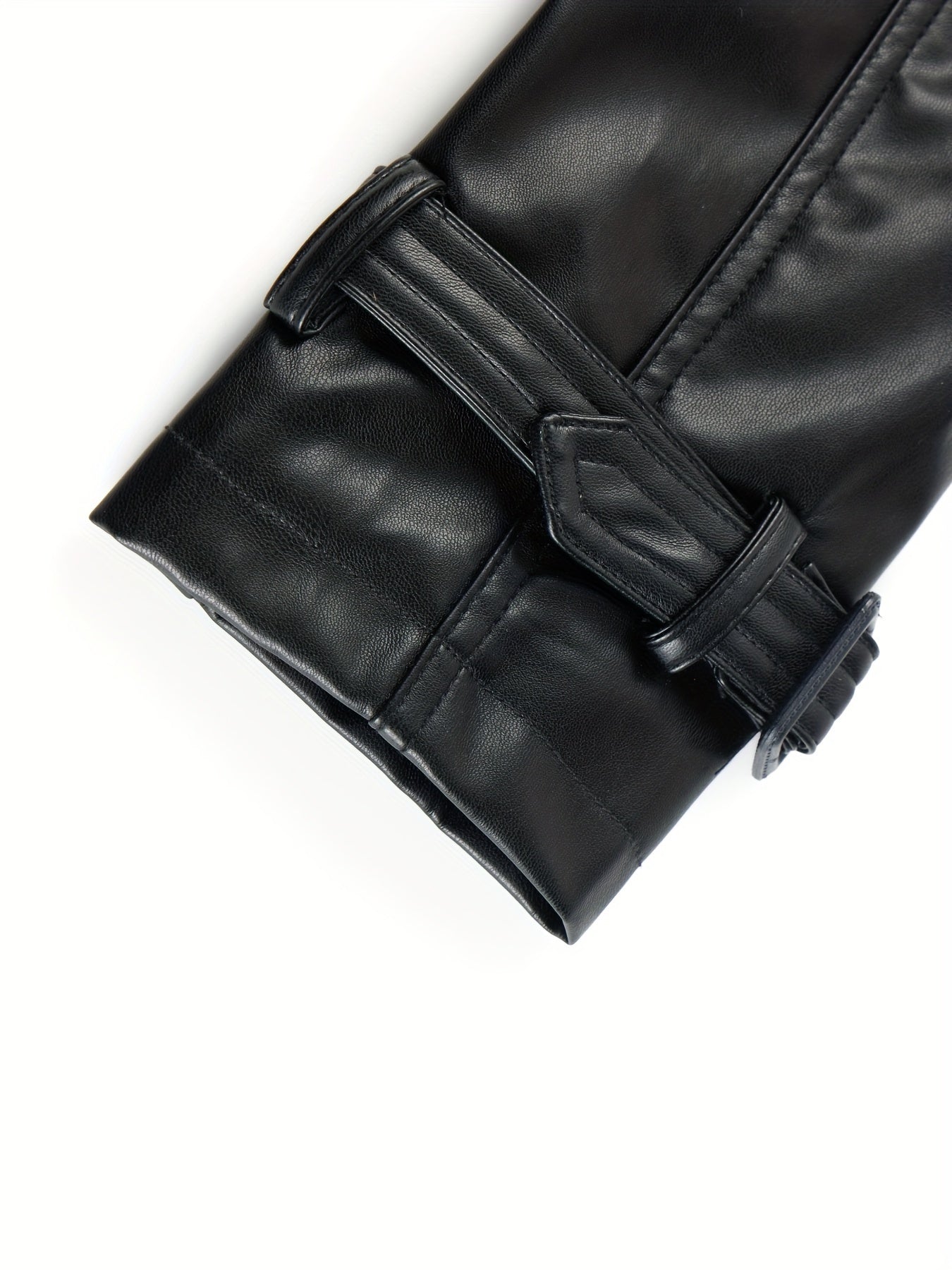 WW | Trenchcoat aus Kunstleder mit Gürtel und Vintage-Ärmeldesign für Damen - Ideal für Alltagsmode