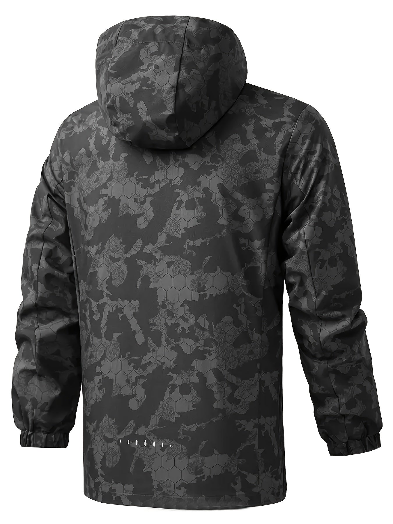 WW | Camouflage Pattern Hooded Windbreaker Outdoor Jacket for Spring for Men - Perfect for Outdoor Activities in Spring