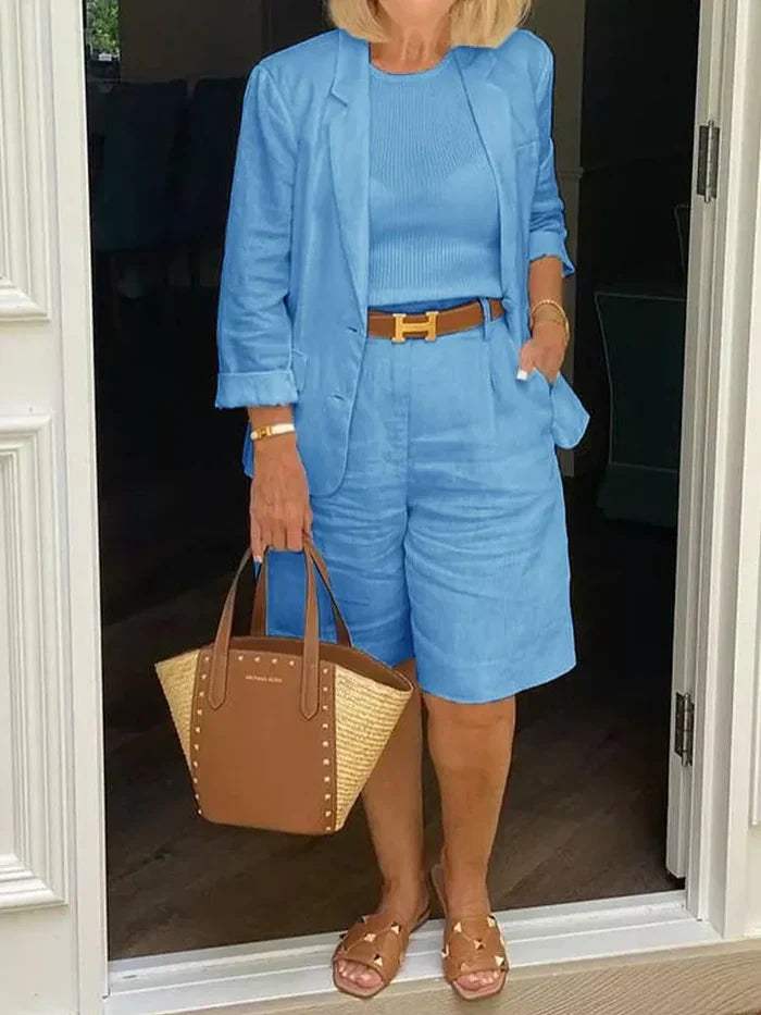 WW | Frauenanzug - Eleganter Blazer und kurze Hose - Mit Stil - Ideal für warme Tage