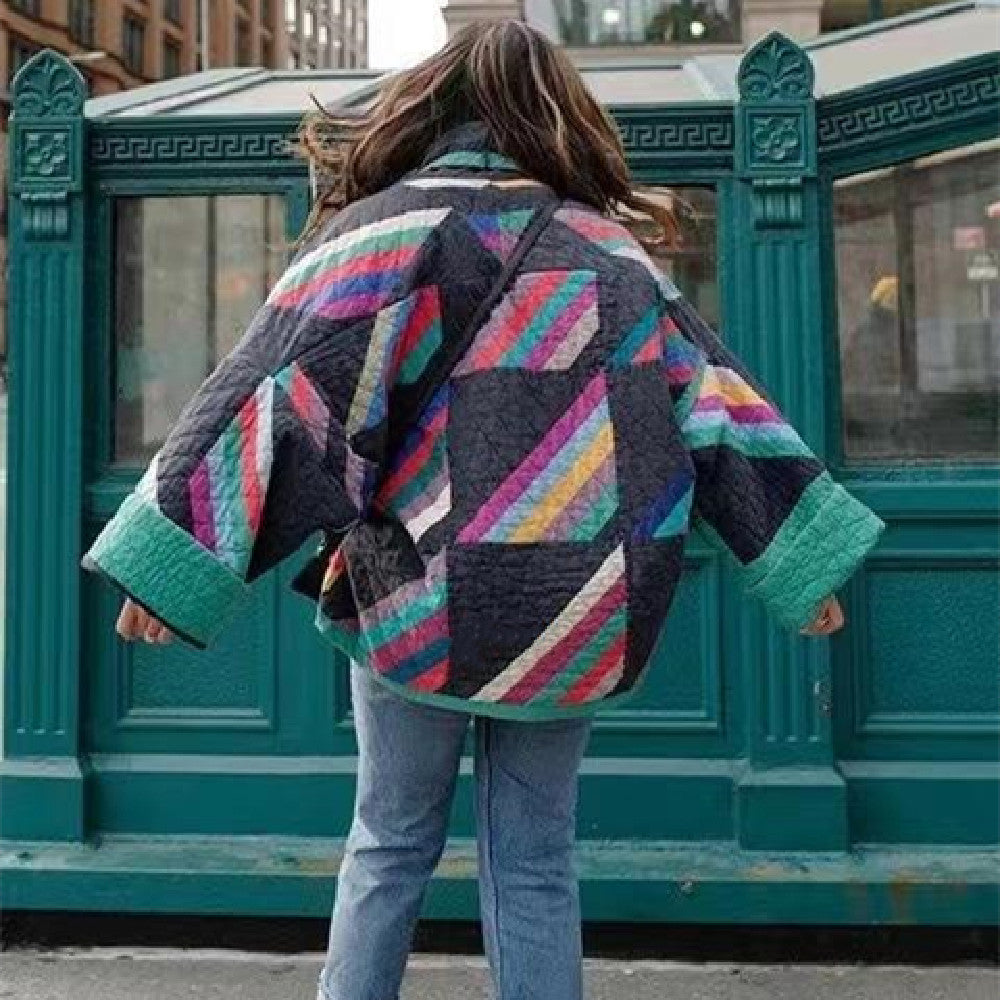 WW | Vintage Bedruckte Lockere Blumen Baumwolljacke für Damen