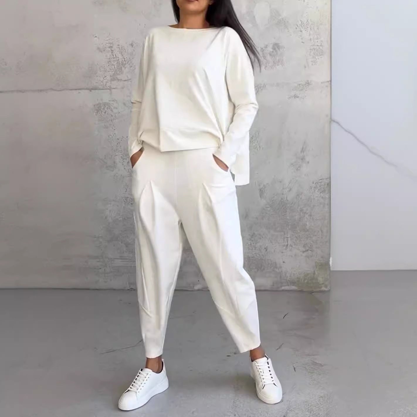 WW | Hosenanzug Mit Langen Ärmeln Für Frauen, Unregelmäßiges Design