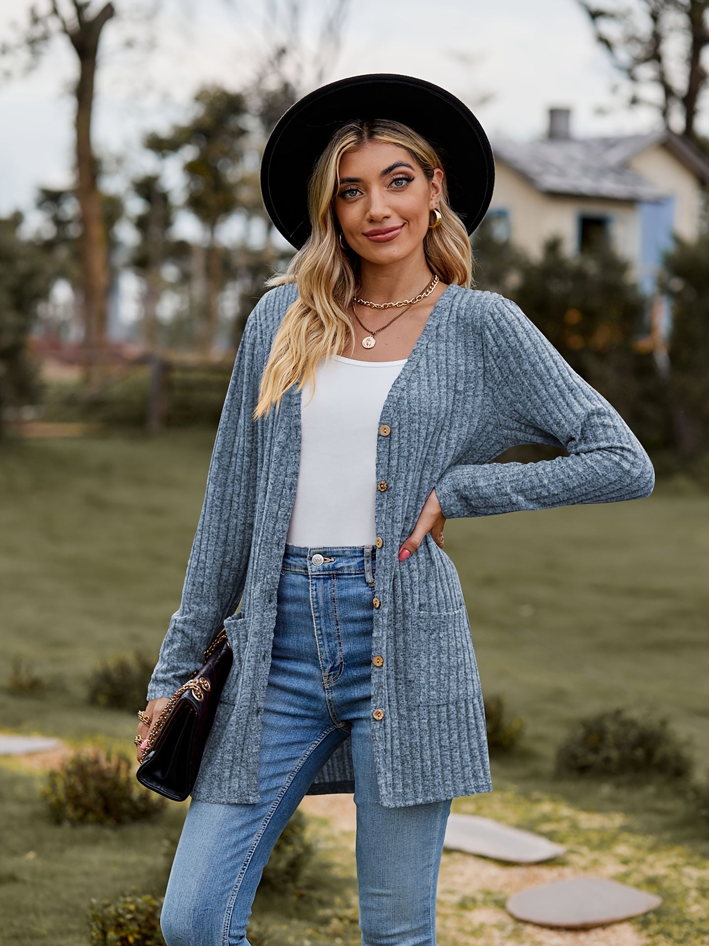 WW | Warm Ribbed Cotton Knitted Cardigan for Women - Perfect for Casual Days