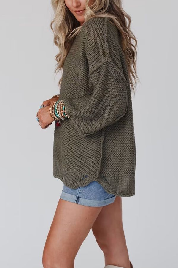 WW | Cozy chunky knit sweater with a round neck