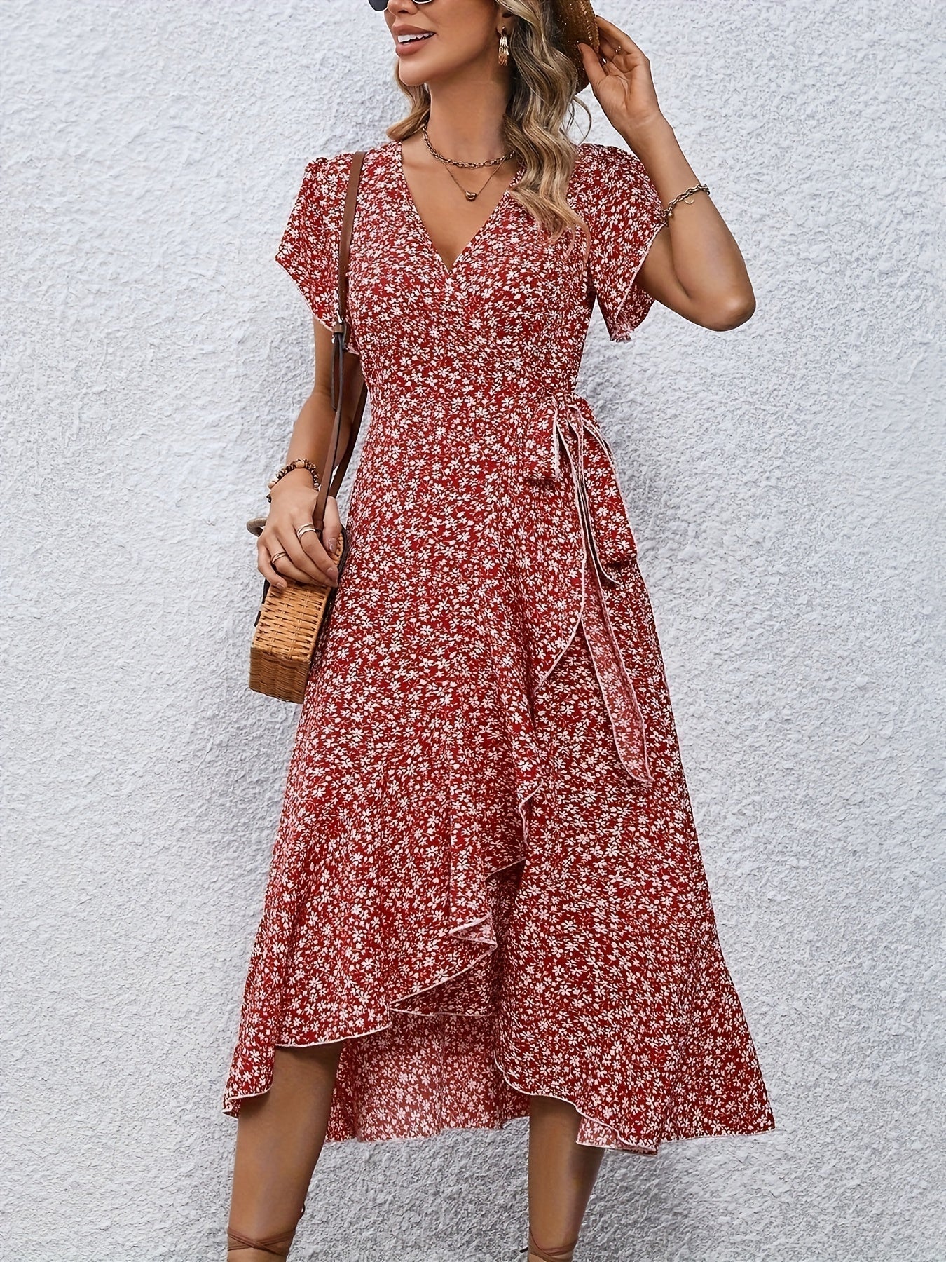 Indie - Floral Mini Dress with Lacing
