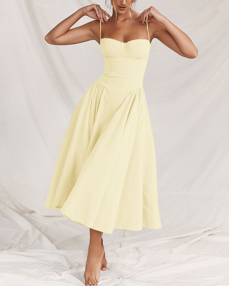Queralt – Camisole dress with a fitted waist