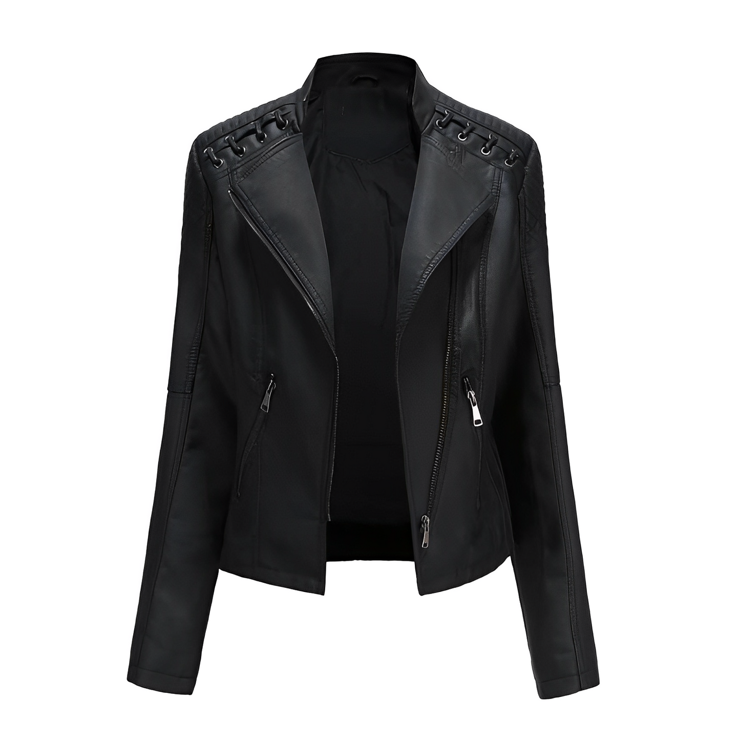 WW | PU leather jacket with zipper