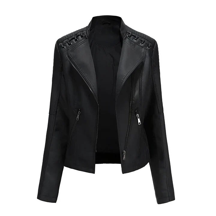 WW | PU leather jacket with zip closure
