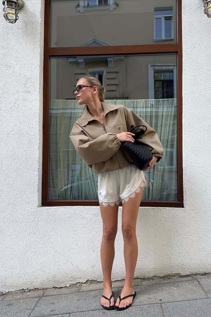WW | Up Cropped Khaki Jacke
