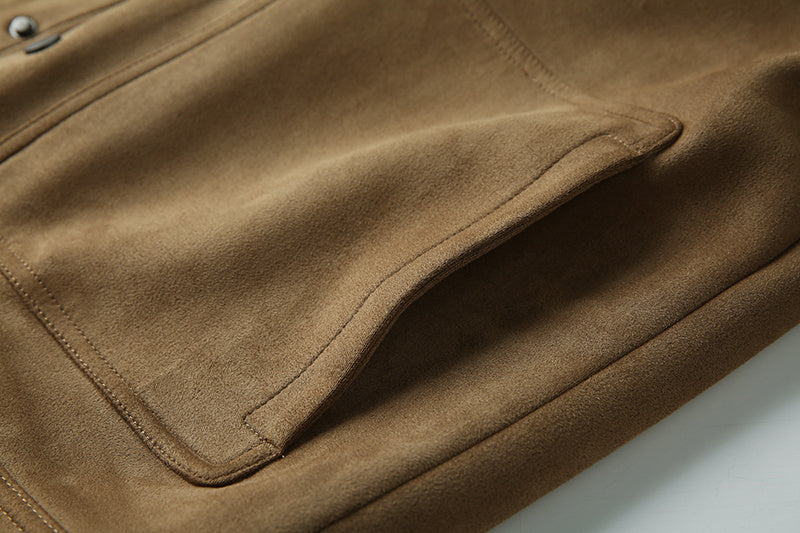WW | Lässige; Wildlederjacke mit Revers