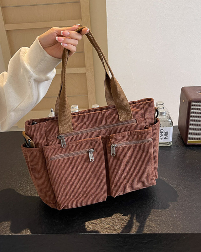 WW | Solid-colored railroad fleece shopping bag