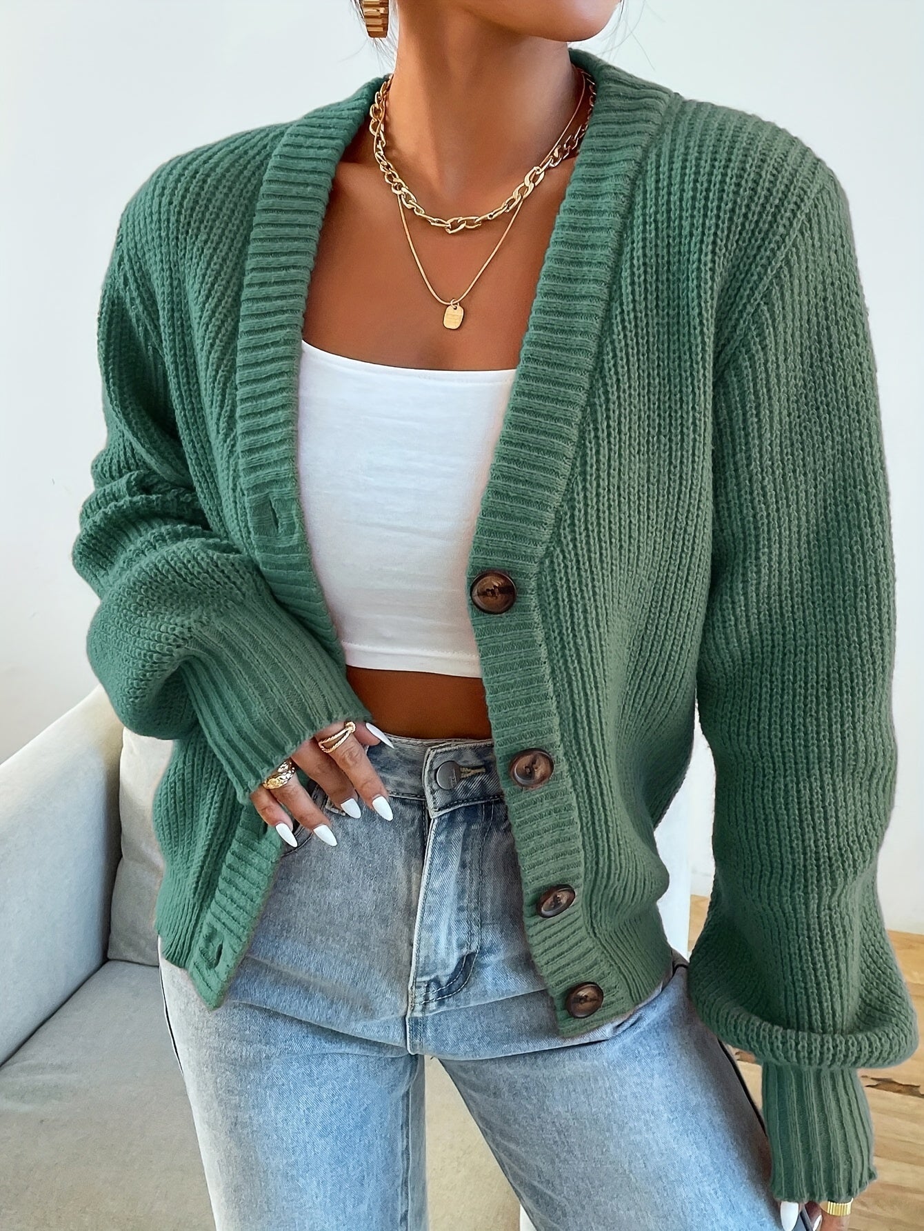 WW | Warm Knitted Wool Sweater Cardigan for Women - Ideal for Any Season