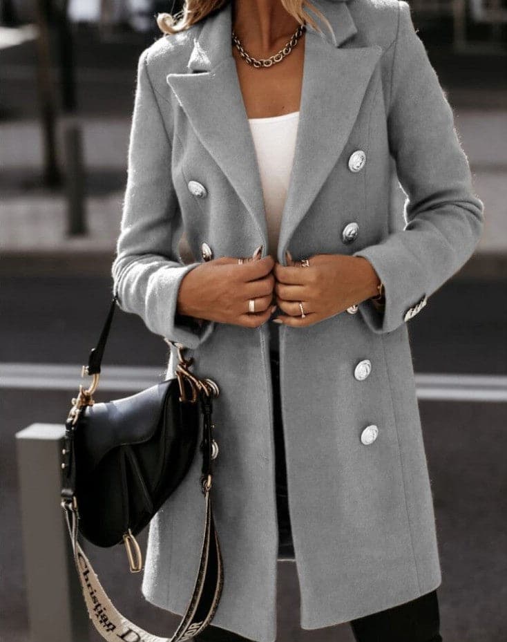 WW | Elegant Wool Coat with Double Button