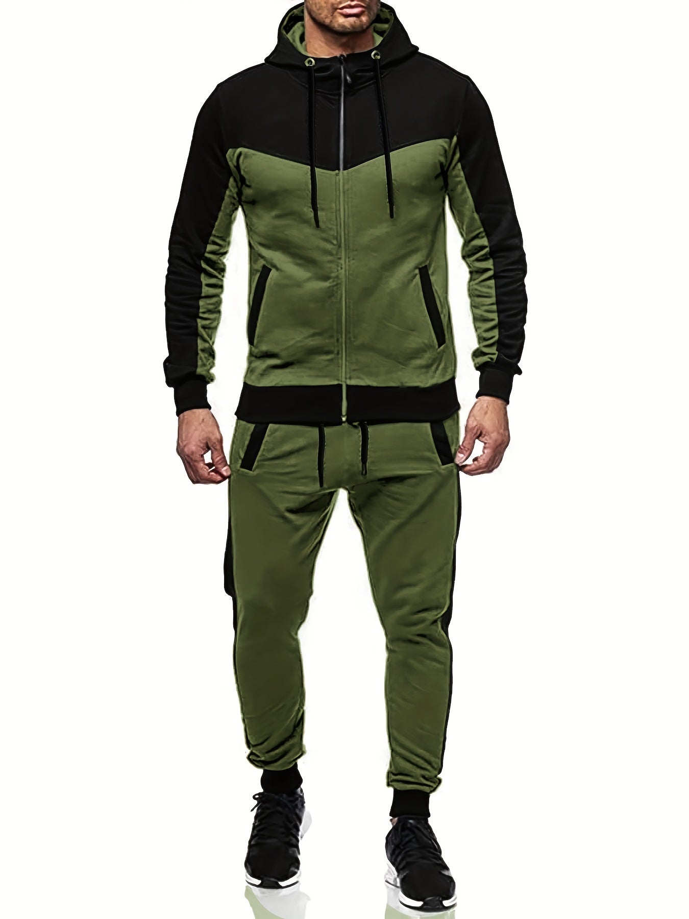 WW | Unifarbener Trainingsanzug Mit Kragen Jacke Und Hose Für Herren - Perfekt für lässige Tage