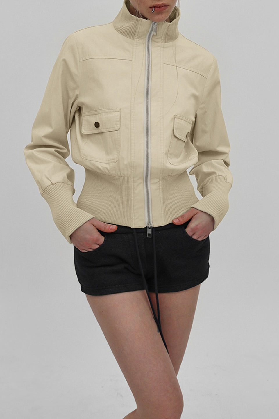 WW | Belted Stand-Up Collar Jacket