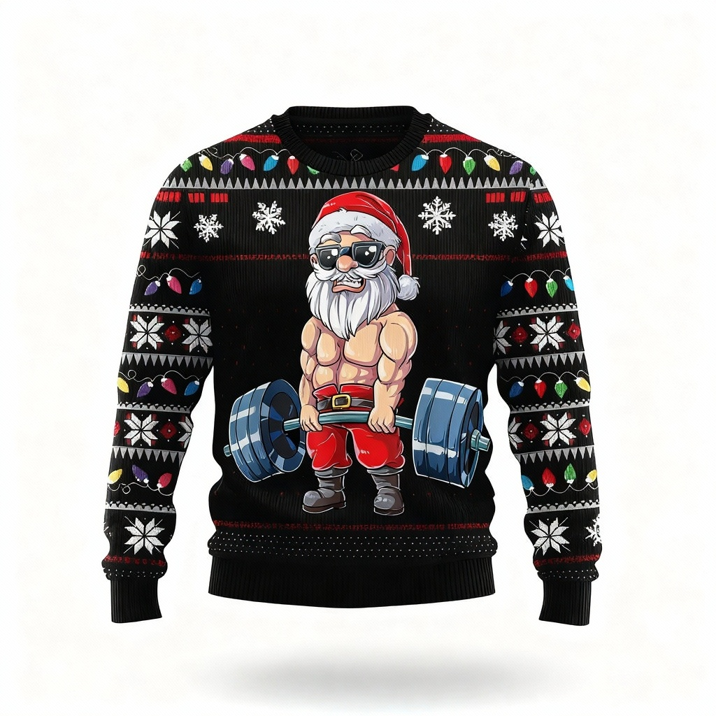 WW | Lustiges Xmas-Charakter-Druck - Hässlicher Weihnachts-Icon-Mix-Hässlicher Pullover