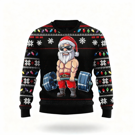 WW | Lustiges Xmas-Charakter-Druck - Hässlicher Weihnachts-Icon-Mix-Hässlicher Pullover