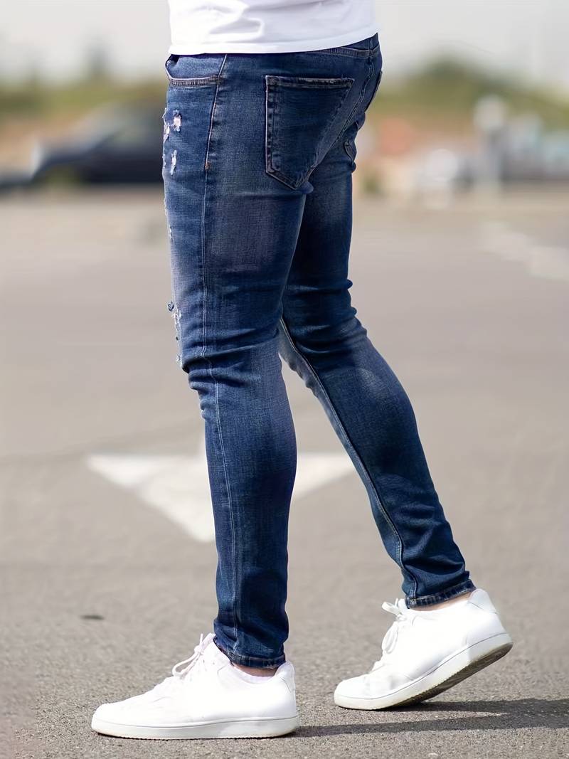 WW | Skinny Fit Jeans with Rips - Stretch Denim Pants for Everyday & Streetwear Style