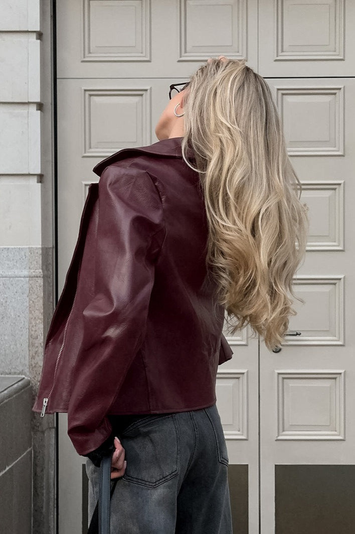 WW | Red PU Leather Jacket