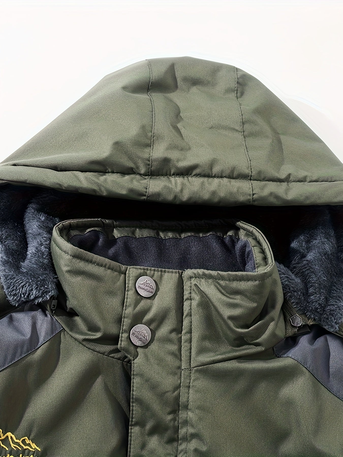 WW | Button Closure Fleece Flap Pocket Winter Jacket For Men - Perfect for Outdoor Activities