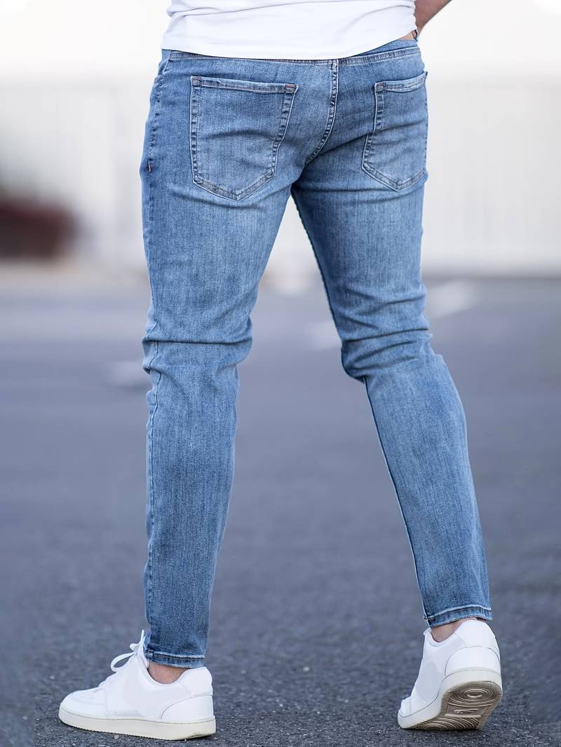 WW | Skinny Fit Jeans with Rips - Stretch Denim Pants for Everyday & Streetwear Style