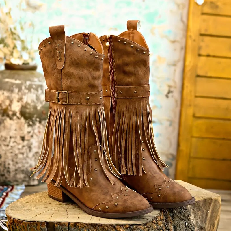 WW | Robust Cowboy Boots With Chunky Heels