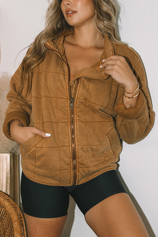 WW | Aufgesetzte Tasche Steppjacke Crop