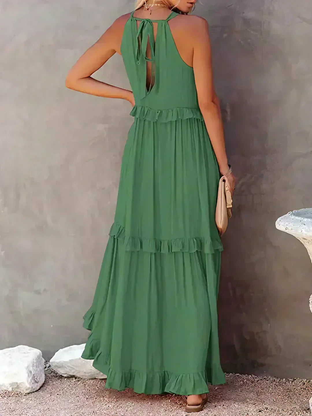 Sarah | Maxi Dress with Ruffles and Halter Neck