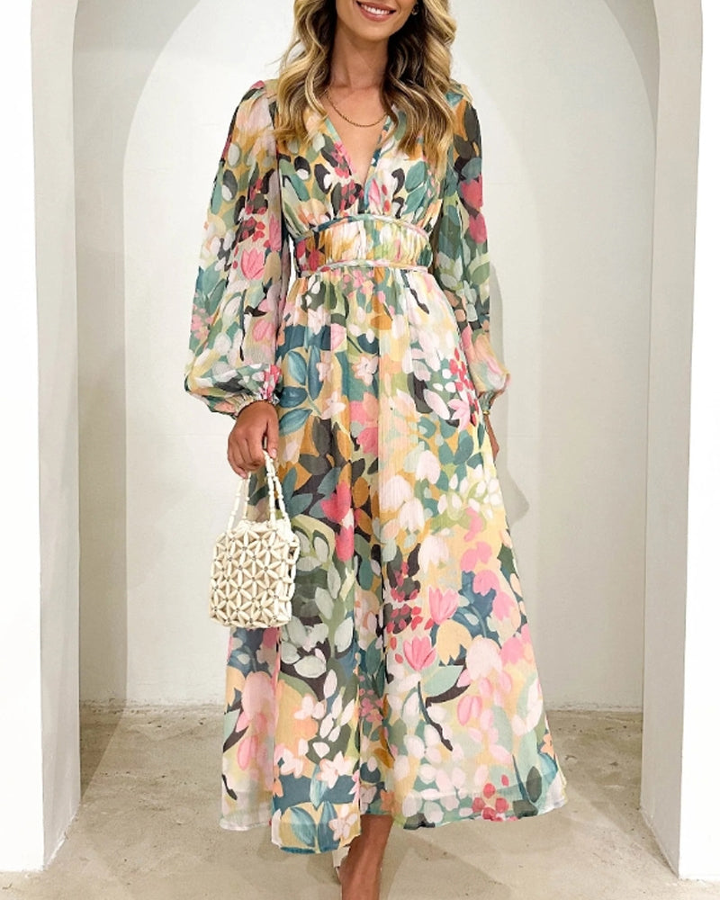 Kiara - Elegant Floral Print Dress