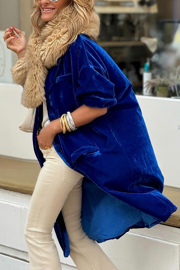 WW | gold velvet Trenchcoat lange Rock Jacke