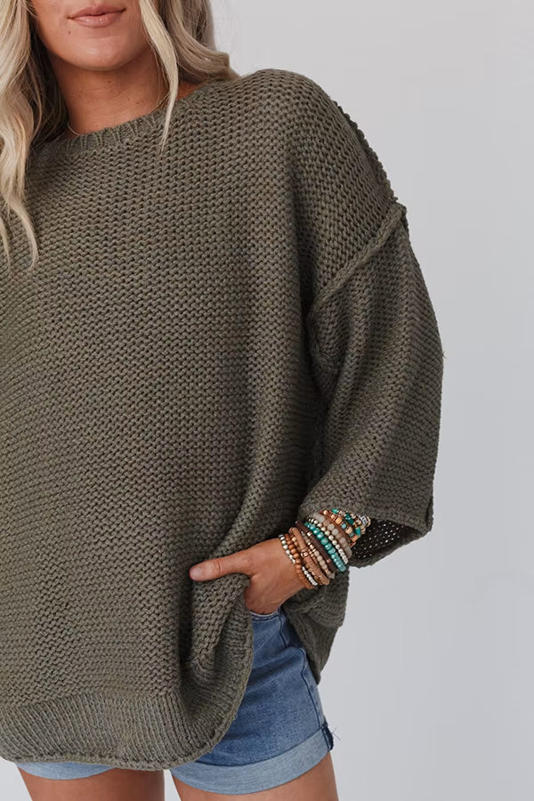 WW | Cozy chunky knit sweater with a round neck