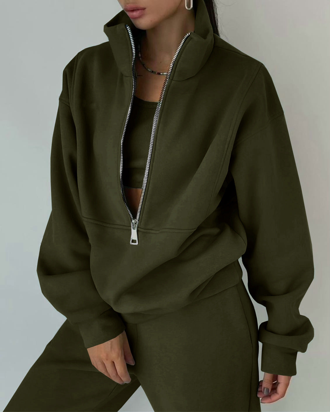 WW | teiliges sportliches Set - trendige Damen Sweatjacke mit Jogginghose