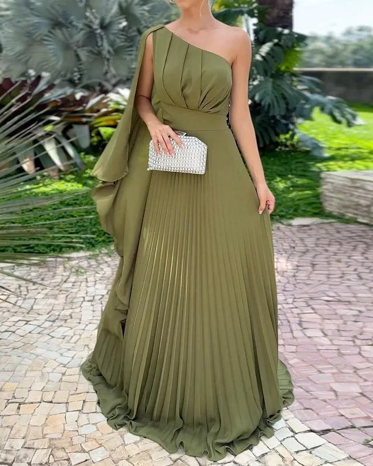 Araluen | One-Shoulder Pleated Dress