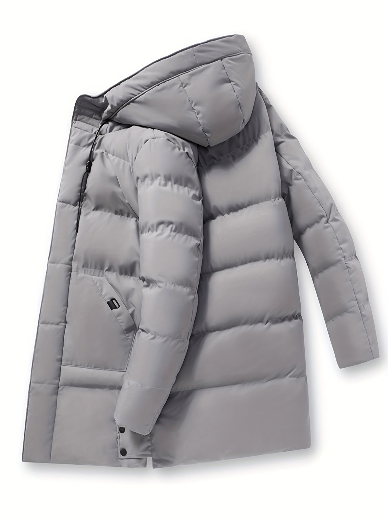 WW | Men's Padded Black Hooded Winter Jacket - Perfect for Outdoor Activities