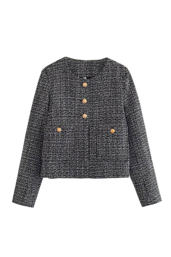 WW | Neck Slim Fit Color Block Women's Button-Down Jacket