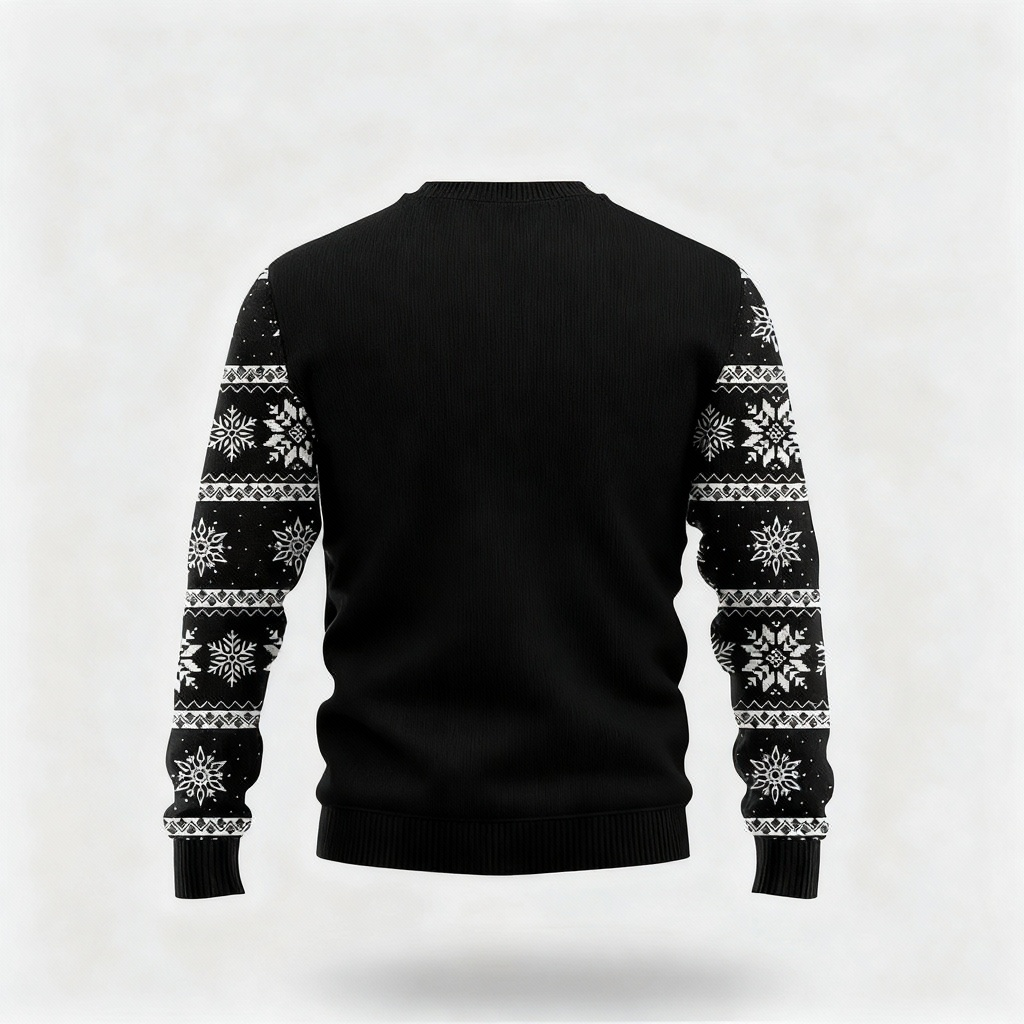 WW | Lustiger Totenkopf-Druck - Schwarzer Feiertags-Icon-Pullover