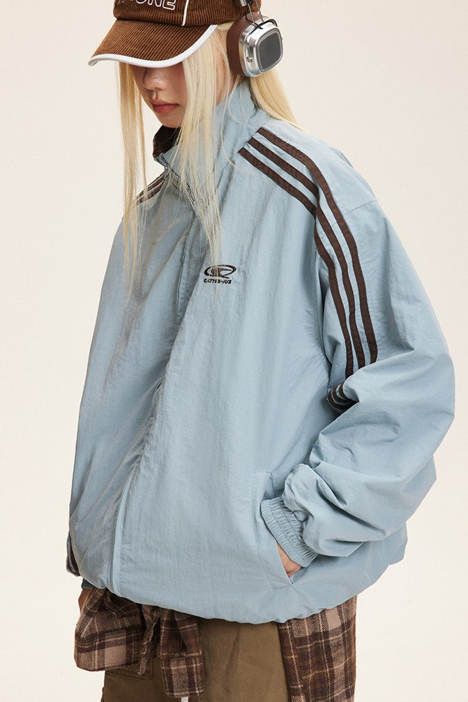 WW | Stand-Up Collar Color Combination Jacket