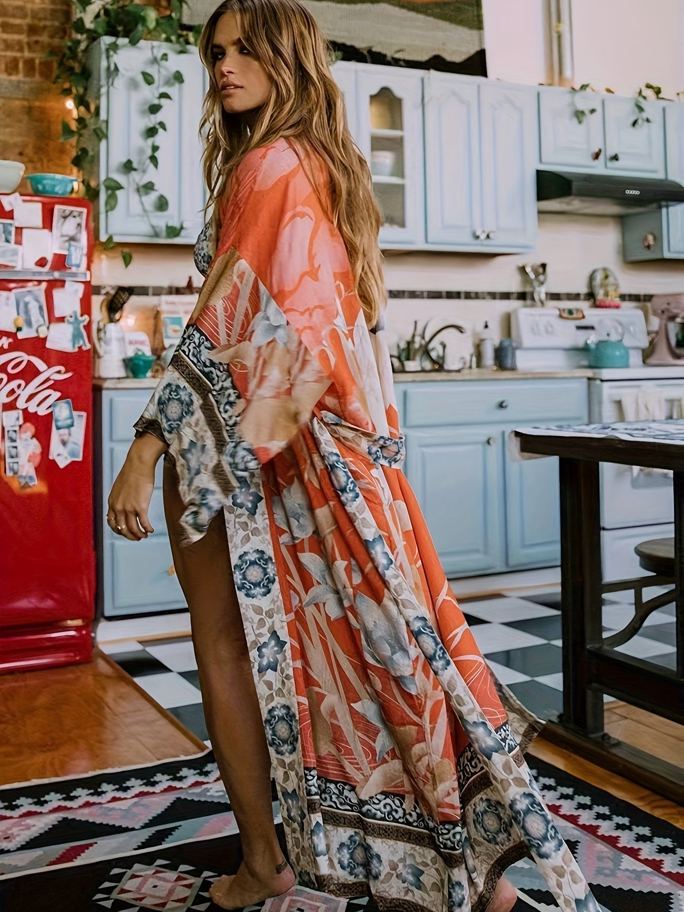 WW | Bedruckter, Vom Kimono Inspirierter, Stylischer Strandüberwurf