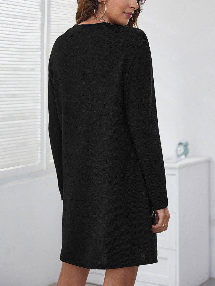 WW | Women's Long-Sleeve Round-Neck Dress