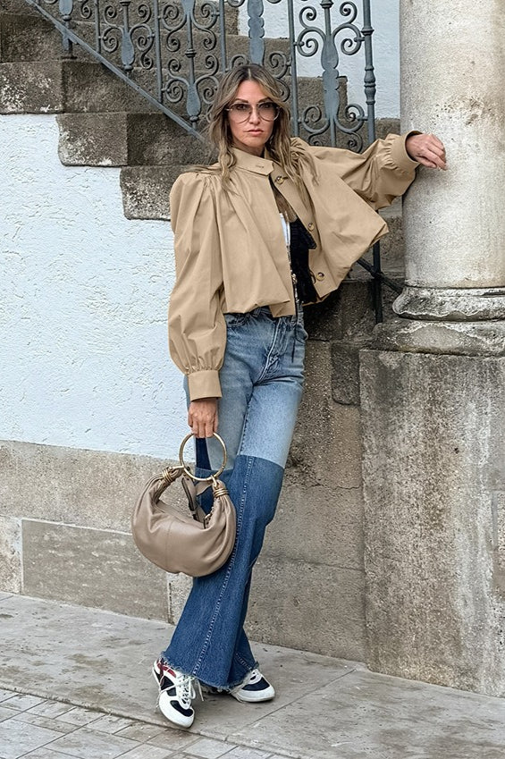 WW | Passform Khaki Puffärmeljacke