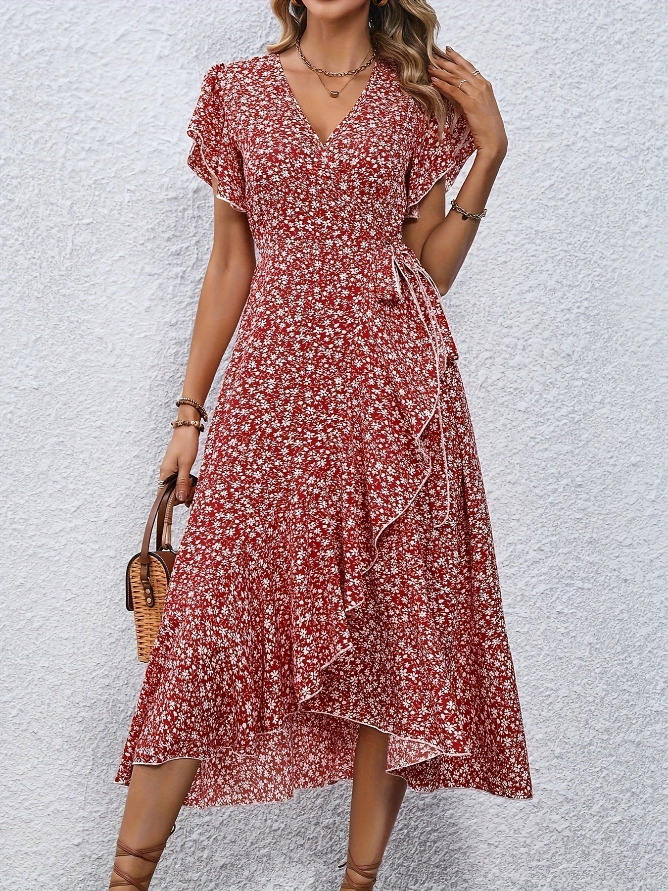 Indie - Floral Mini Dress with Lacing